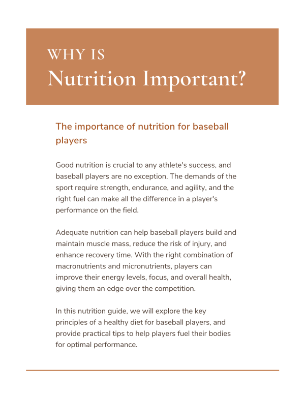 *FREE* Baseball Nutrition Guide - Image 4
